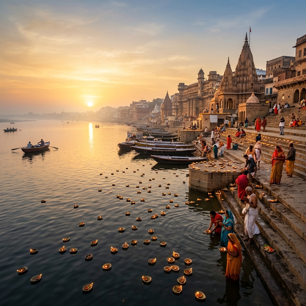 Varanasi Ganga Ghats at Sunrise